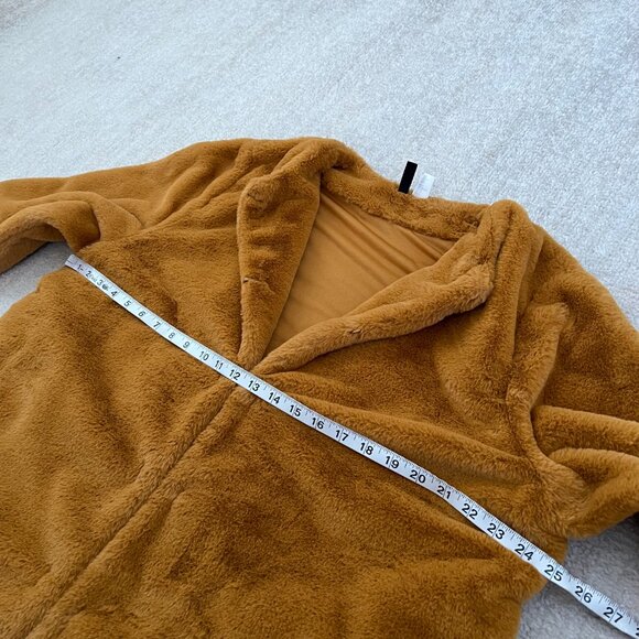 H&M Divided Cardigan Faux Fur Coat Jacket L - Picture 6 of 9